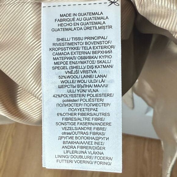 Lauren Ralph Lauren Reefer Wool Blend Coat Cream 8 - Picture 5 of 5